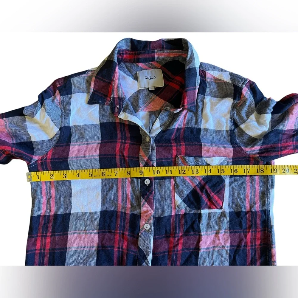RAILS Women’s Hunter Plaid Button-Up Long Sleeve Shirt Red White Blue Size M - Picture 7 of 10